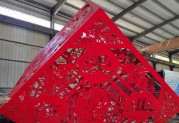 立方體雕塑標準，廣場系列，戶外鏤空立方體雕塑指用