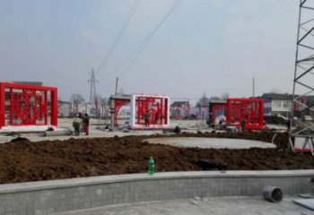 操場福字雕塑，鏤空景觀雕塑，噴砂制造