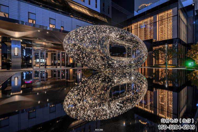 方孔球雕塑定制，多彩藝術，不銹鋼方孔球雕塑定價