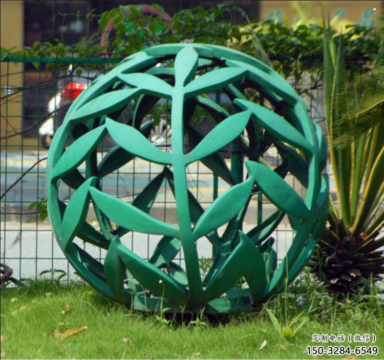 鏤空球雕塑標(biāo)準(zhǔn)，拉絲工藝烤漆鏤空球雕塑精品