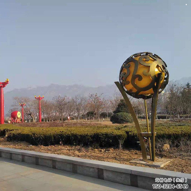 空心球雕塑生產商，動態雕塑，鏤空空心球雕塑定制