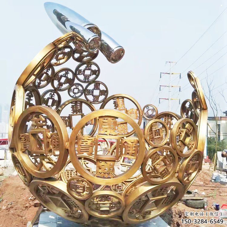 空心球雕塑制造商，露天雕塑，鏤空空心球雕塑訂做廠家