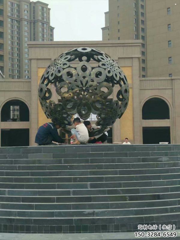 球體雕塑承接，鍛造工藝，不銹鋼球體雕塑訂做