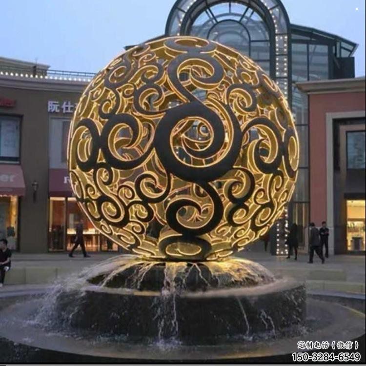 燈光球雕塑展品，鋼管組合，不銹鋼燈光球雕塑常用