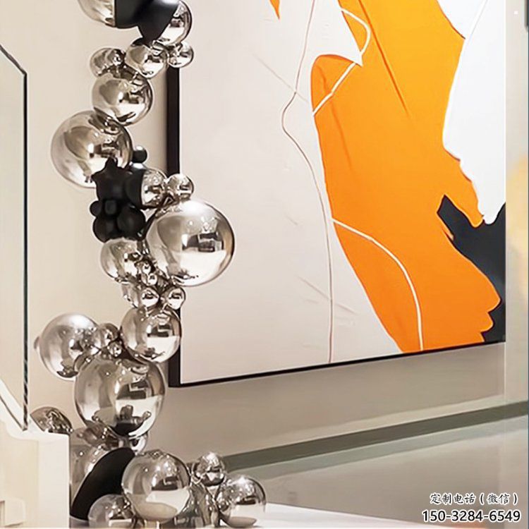 分子球雕塑定制，室外軟裝，不銹鋼分子球雕塑生產商