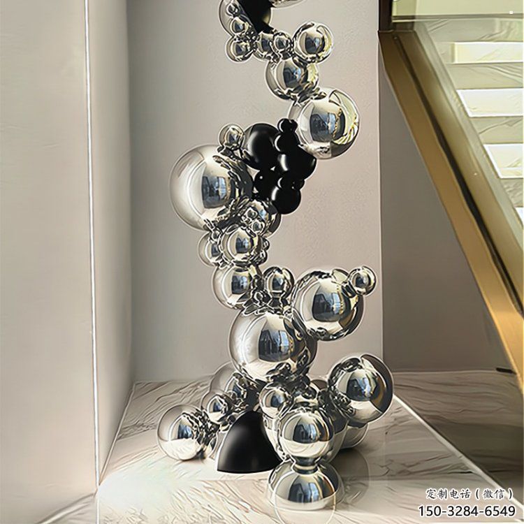 分子球雕塑預(yù)定，美陳雕塑，不銹鋼分子球雕塑選用