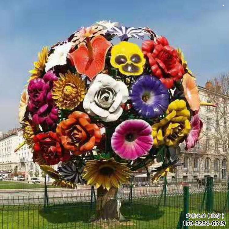 花球雕塑廠家，標(biāo)識雕塑，不銹鋼花球雕塑生產(chǎn)