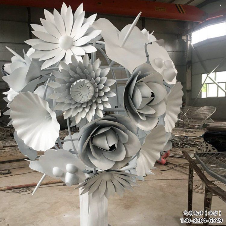 花球雕塑廠家，小區擺件，不銹鋼花球雕塑訂做