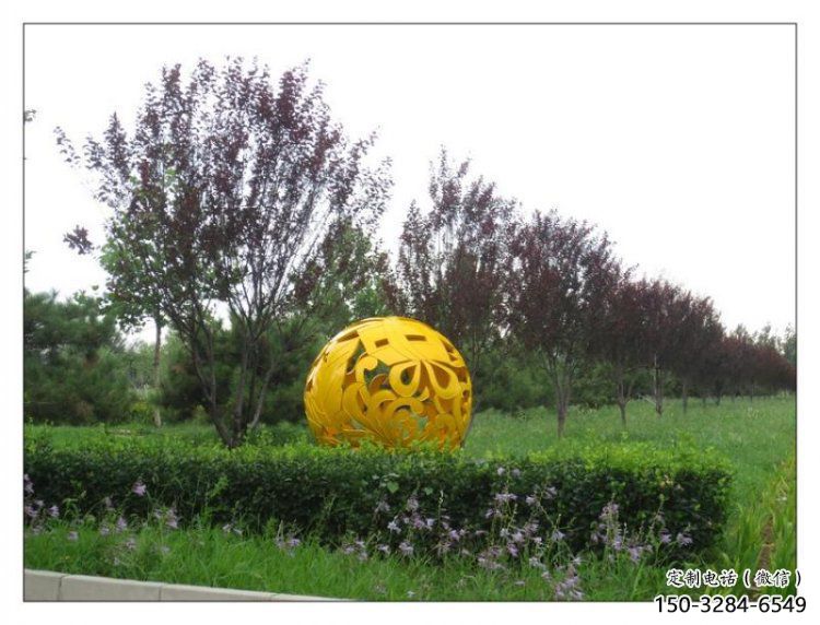 花紋球雕塑精選，小區雕塑，不銹鋼花紋球雕塑定做