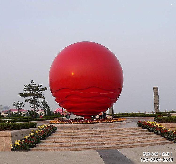 繡球雕塑供求，村標概念，烤漆繡球雕塑通用