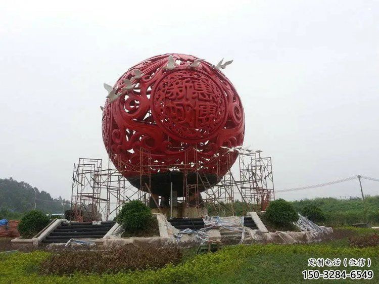 景觀圓球雕塑承接，城市裝飾，烤漆圓球雕塑廠家