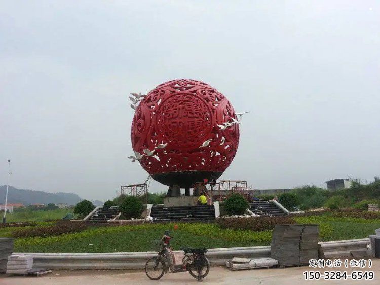 圓球雕塑廠家，廣場雕塑，烤漆圓球雕塑訂做