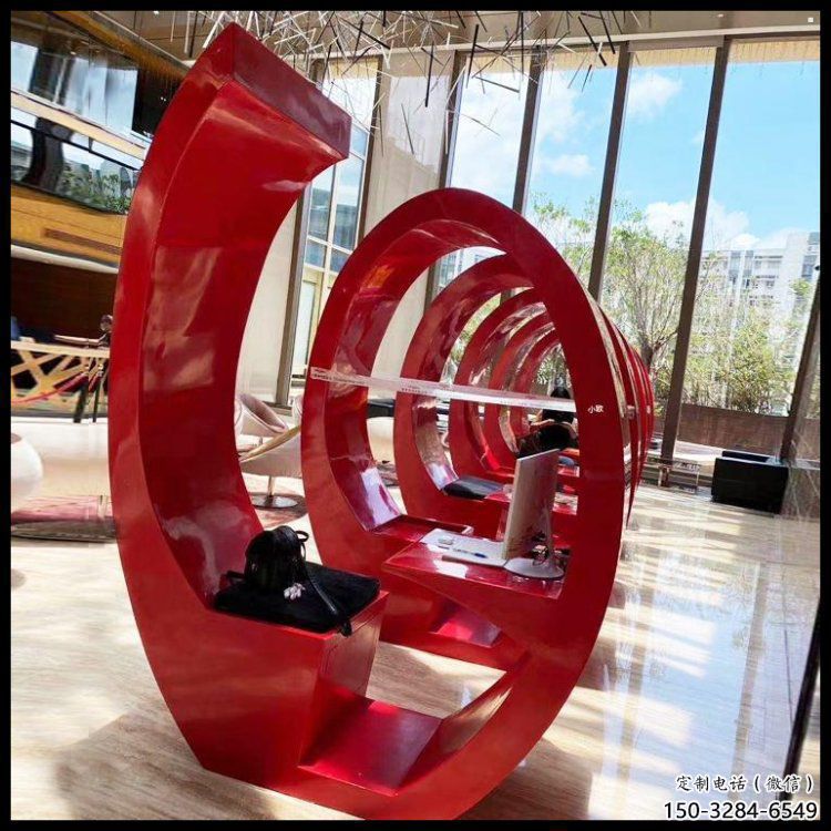 膠卷坐凳雕塑，螺旋藝術形態(tài)，螺旋坐凳雕塑制作