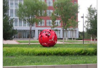 大型花紋球雕塑選用，陸地?cái)[件，不銹鋼花紋球雕塑廠家