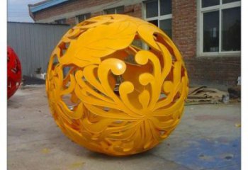 花紋球雕塑指用，小區雕塑，不銹鋼花紋球雕塑制作
