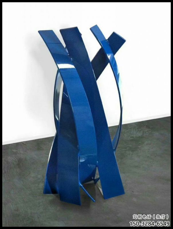 烤漆絲帶雕塑供應(yīng)，花園小品，不銹鋼絲帶雕塑展品