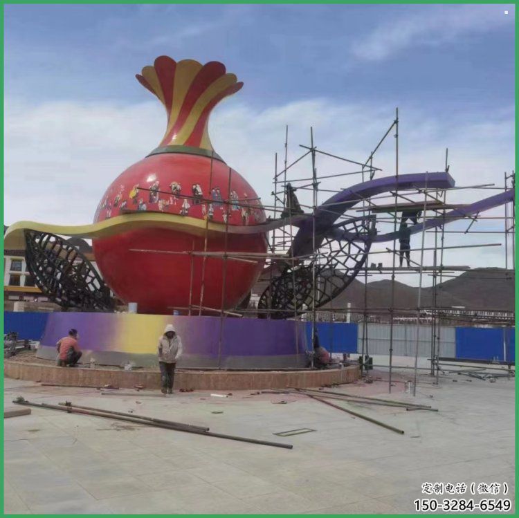 花瓶雕塑常用，景觀概念，玻璃鋼花瓶雕塑展品