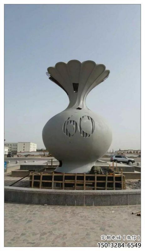 花瓶雕塑定做，城區小品，裝飾玻璃鋼花瓶雕塑定價
