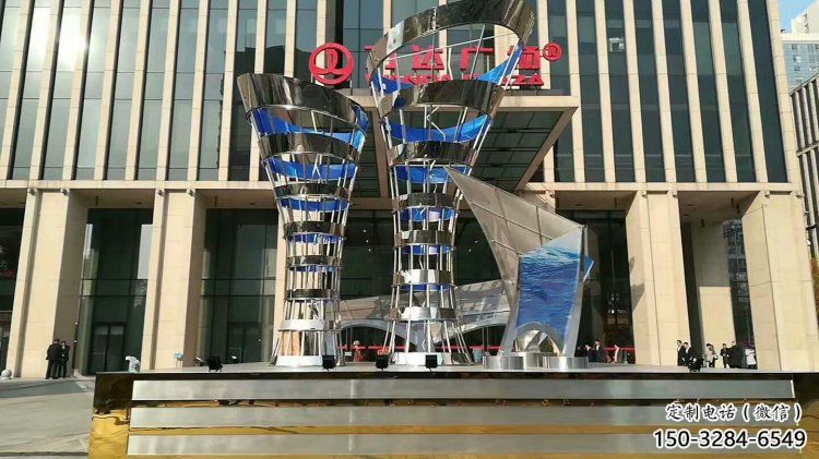 花瓶雕塑觀賞型，露天雕塑，不銹鋼異形花瓶雕塑訂做