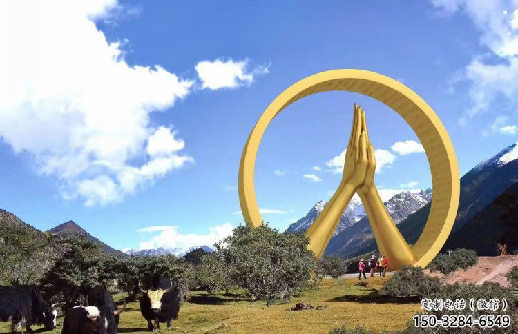 佛手雕塑常用，景觀概念，不銹鋼佛手雕塑廠家