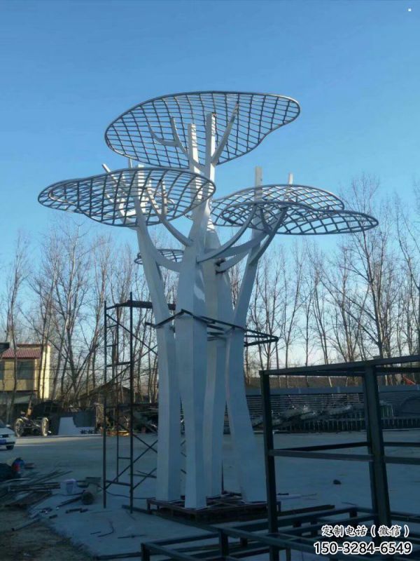 蘑菇樹雕塑生產，公園雕塑，鏤空蘑菇樹雕塑標準廠家