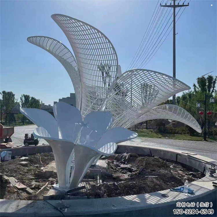 芭蕉葉雕塑供應，地標擺件，不銹鋼芭蕉葉雕塑制造