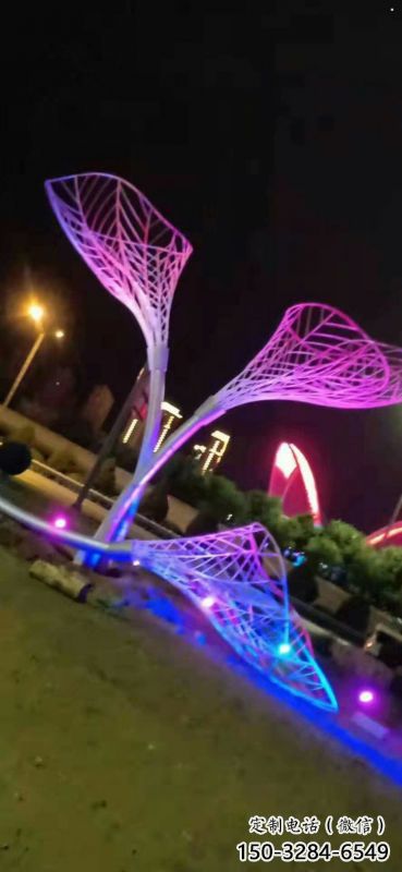 燈光樹葉雕塑預定，白鋼構件，景觀燈光樹葉雕塑選定