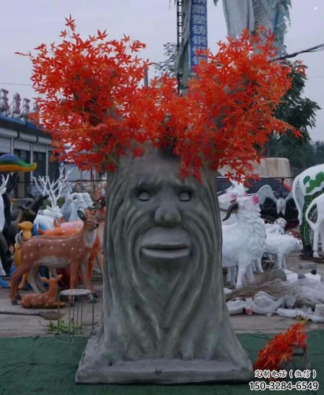 仿真樹雕塑制作，彩繪工藝，玻璃鋼仿真樹雕塑定價