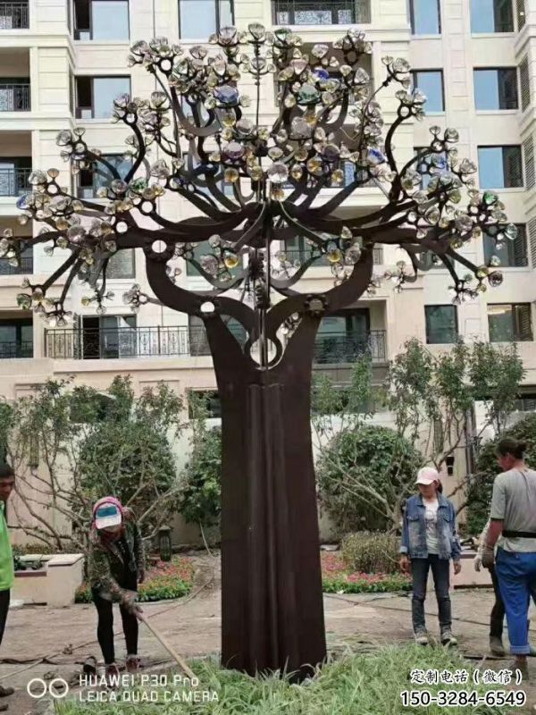風鈴樹雕塑服務商，街景小品，不銹鋼風鈴樹雕塑服務商