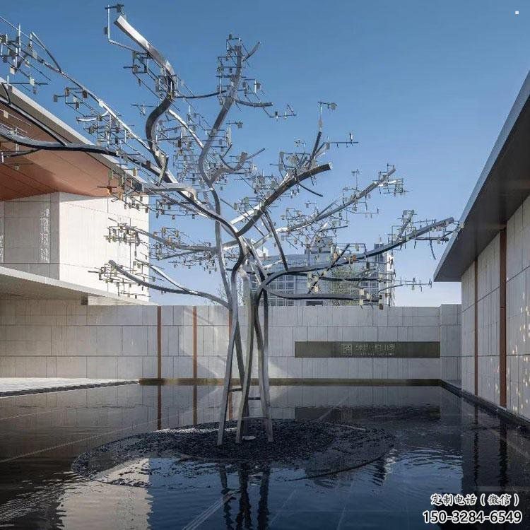 風(fēng)鈴樹雕塑通用，鍛造工藝，不銹鋼風(fēng)鈴樹雕塑通用