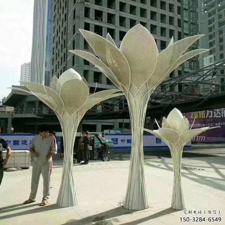 花樹雕塑定做，村標概念，不銹鋼花樹雕塑制造商