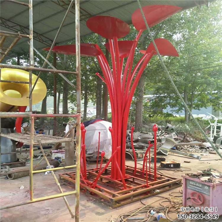 花樹雕塑定做，公園小品，烤漆不銹鋼花樹雕塑定價