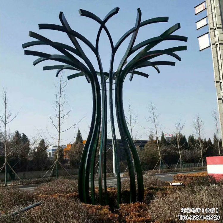 大型樹干雕塑選用，街道標識，不銹鋼樹干雕塑常用