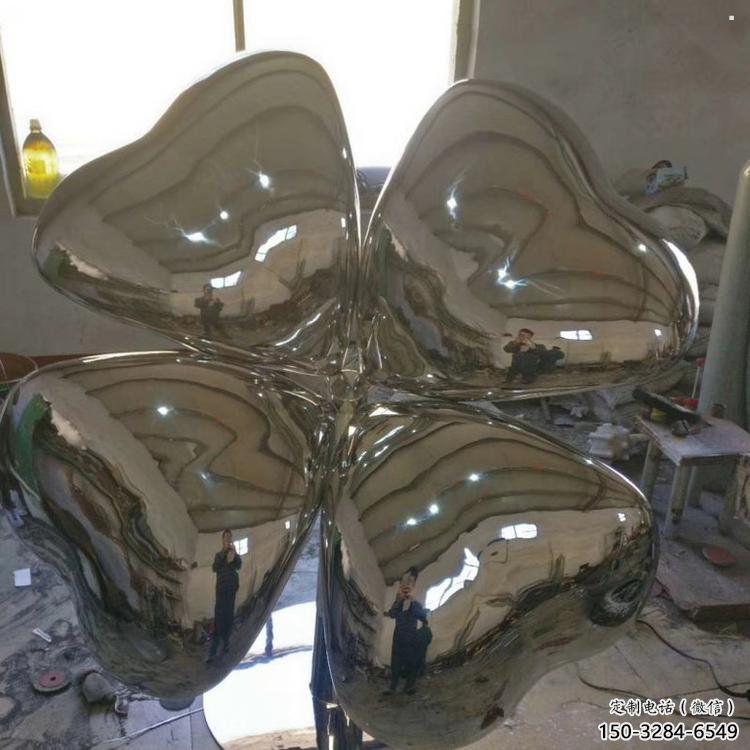 四葉草雕塑制造，廣場雕塑，不銹鋼四葉草雕塑訂做