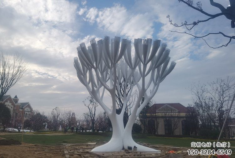 發財樹雕塑，地標擺件，不銹鋼發財樹雕塑選用