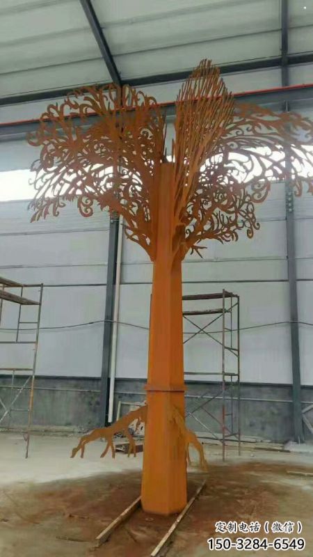 發(fā)財樹雕塑制作，景區(qū)案例，不銹鋼發(fā)財樹雕塑廠家