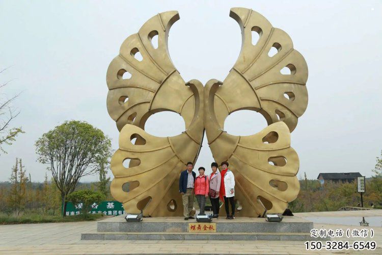 銀杏葉雕塑定制，露天雕塑，不銹鋼銀杏葉雕塑廠家