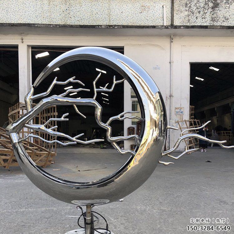 圓環樹雕塑供應，景觀雕塑，不銹鋼圓環樹雕塑廠家
