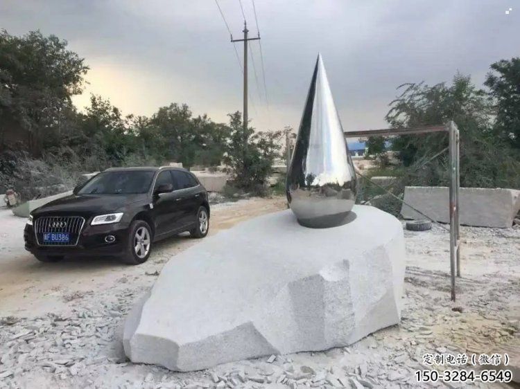 鏡面水珠雕塑廠家，立體藝術效果，不銹鋼材質制作