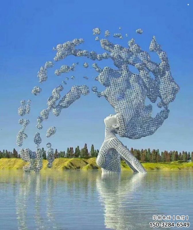 抽象鏤空人物雕塑展品，小區雕塑，鐵藝人物雕塑制作精選