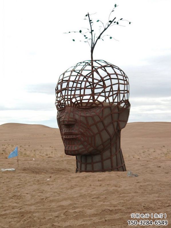 鏤空人頭像雕塑通用，陸地擺件，鐵藝人頭像雕塑點擊