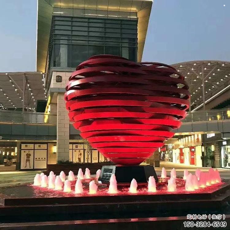 心形球雕塑常用，鋼管組合，不銹鋼烤漆心形球雕塑定價