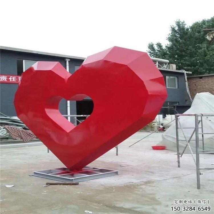 桃心景觀雕塑通用，城市雕塑，不銹鋼桃心雕塑指用