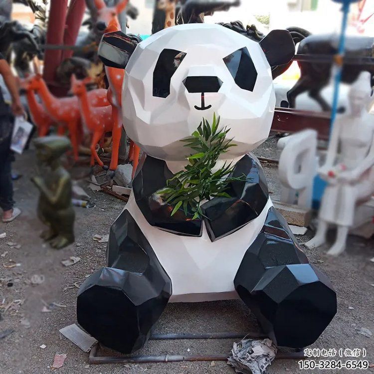 大型熊貓雕塑常用，戶外擺放，仿真熊貓雕塑展示