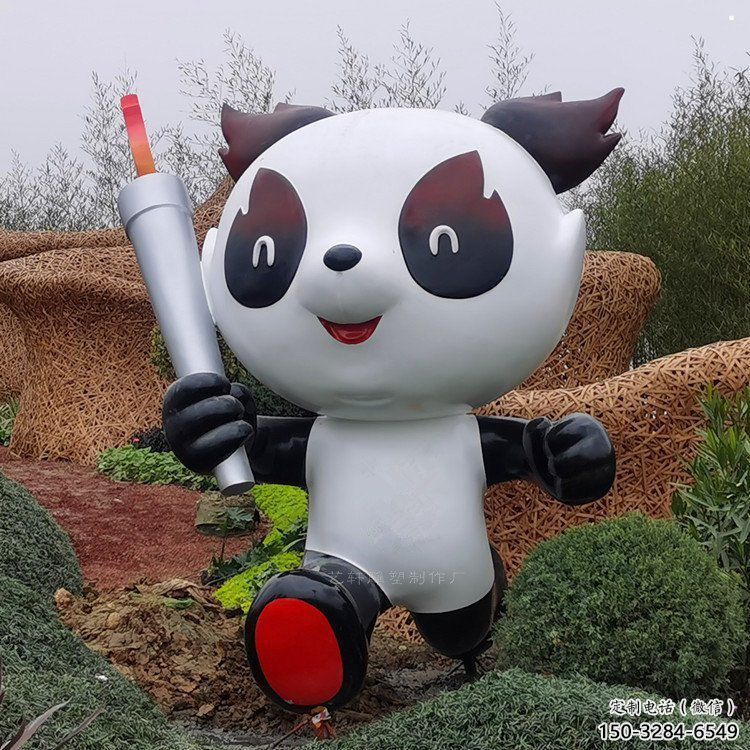 熊貓雕塑供給，中式工藝，卡通藝術(shù)熊貓雕塑精品