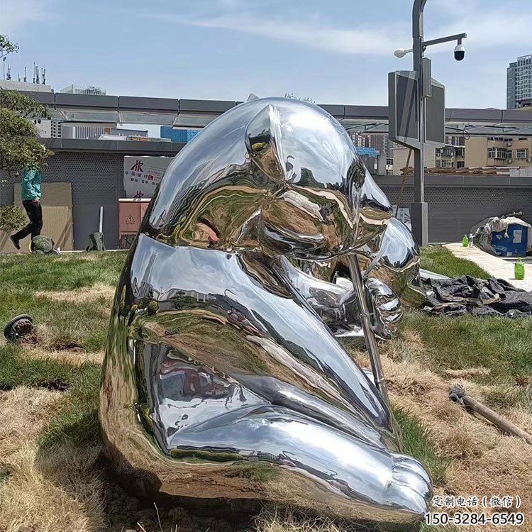 熊貓雕塑制作，園林裝飾，建筑不銹鋼熊貓雕塑批發