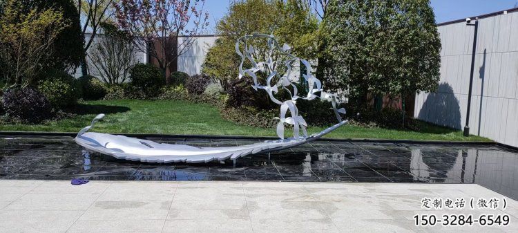 羽毛雕塑優(yōu)選，多彩藝術(shù)，景觀鏡面羽毛雕塑選用