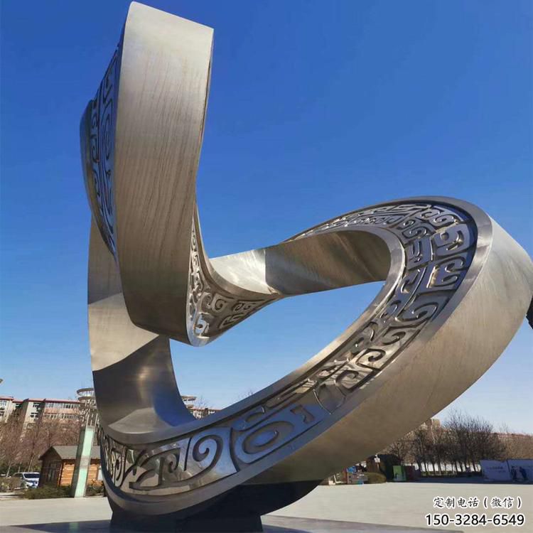 雙環(huán)雕塑制造商，城市雕塑，不銹鋼雙環(huán)雕塑觀(guān)賞型