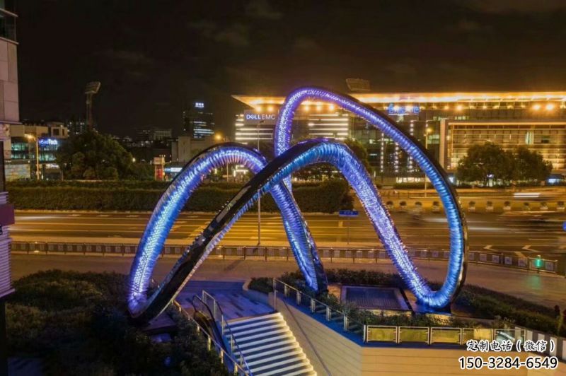 圓環雕塑供給，中式工藝，燈光圓環雕塑精品