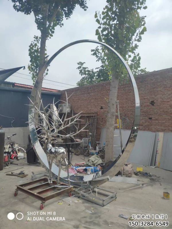 圓環雕塑優選，城市裝飾，展示不銹鋼圓環雕塑定做